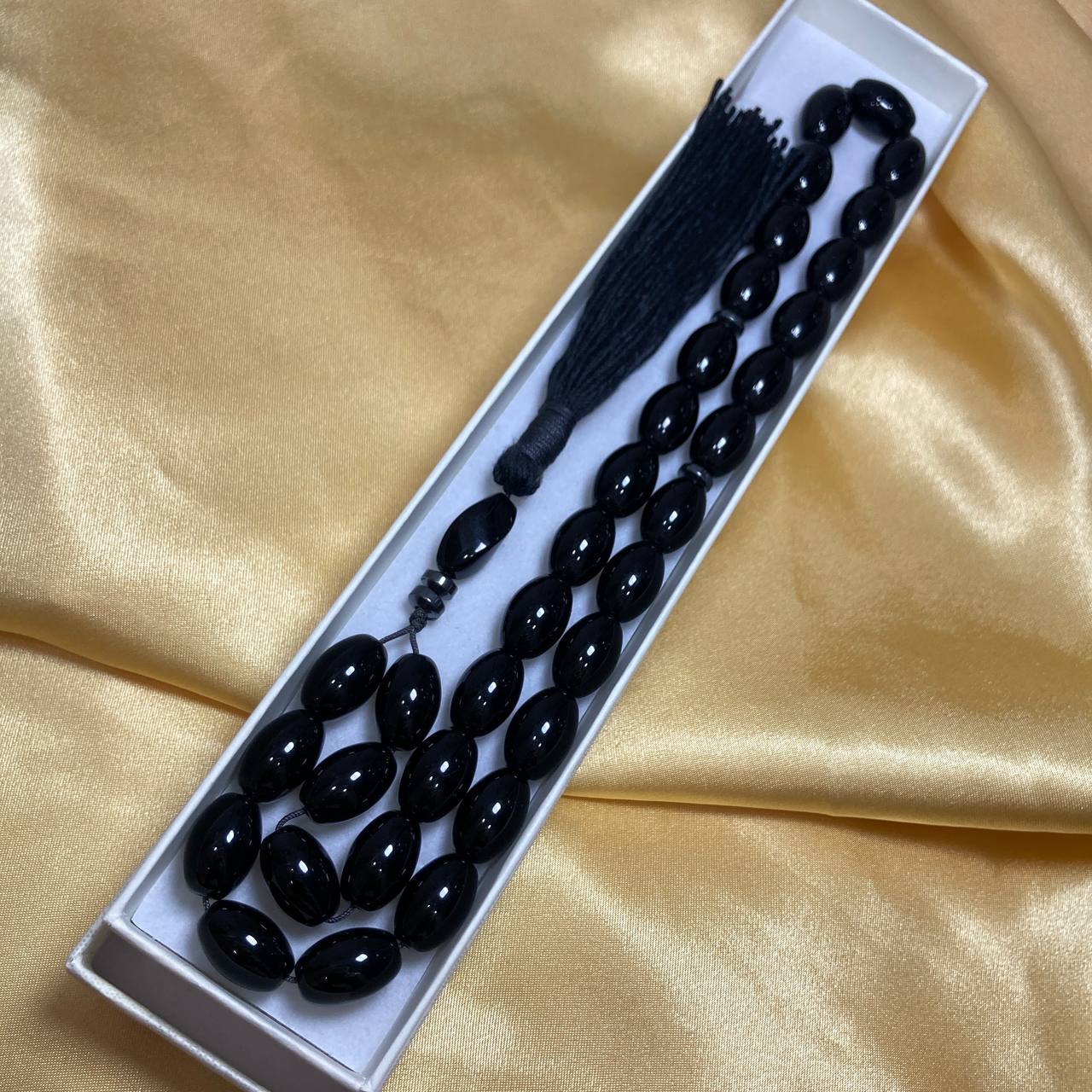 Onyx 33 Beads Rosary - Olive Cut