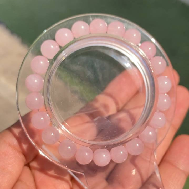 Rose Quartz Beaded Elastic Bracelet