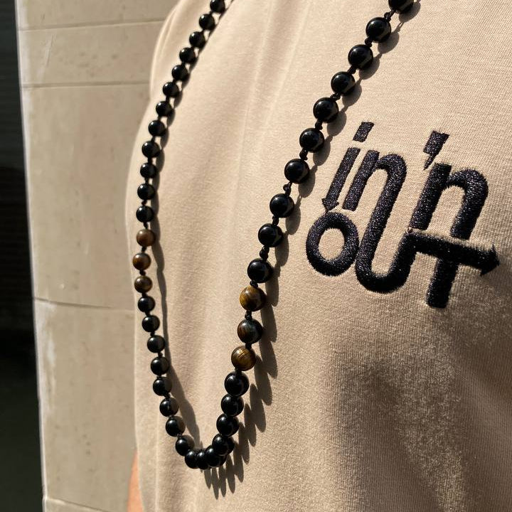 Men's Onyx + Tiger Eye Necklace