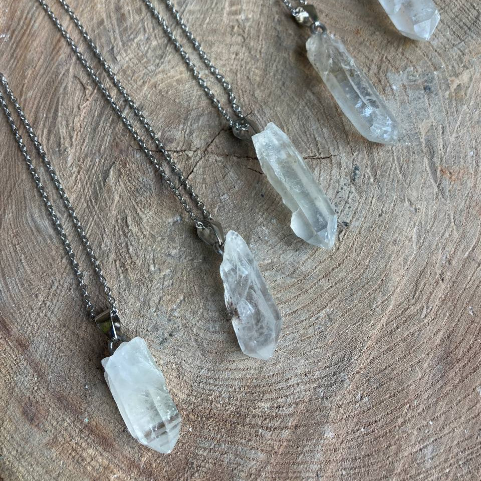 Natural Quartz Raw Pendant