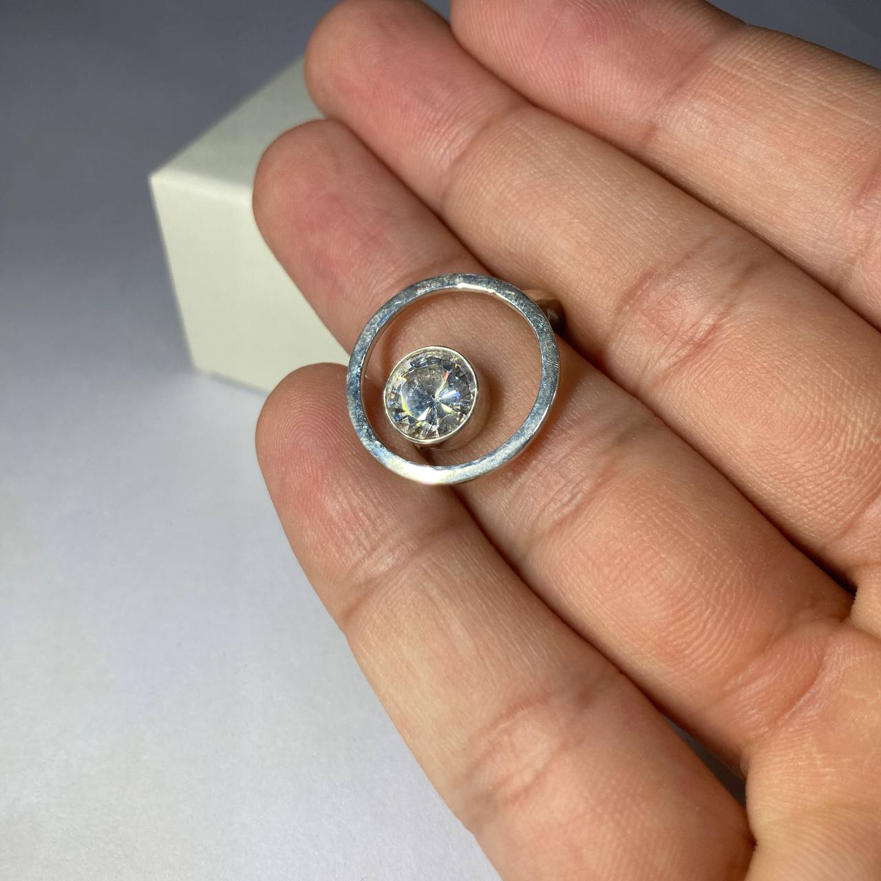 Moissanite Galaxy Design Handmade Silver Ring 3.6ct