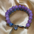 Aquamarine & Lavender Amethyst Double Row Bracelet