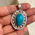 Iranian Turquoise Silver Pendant