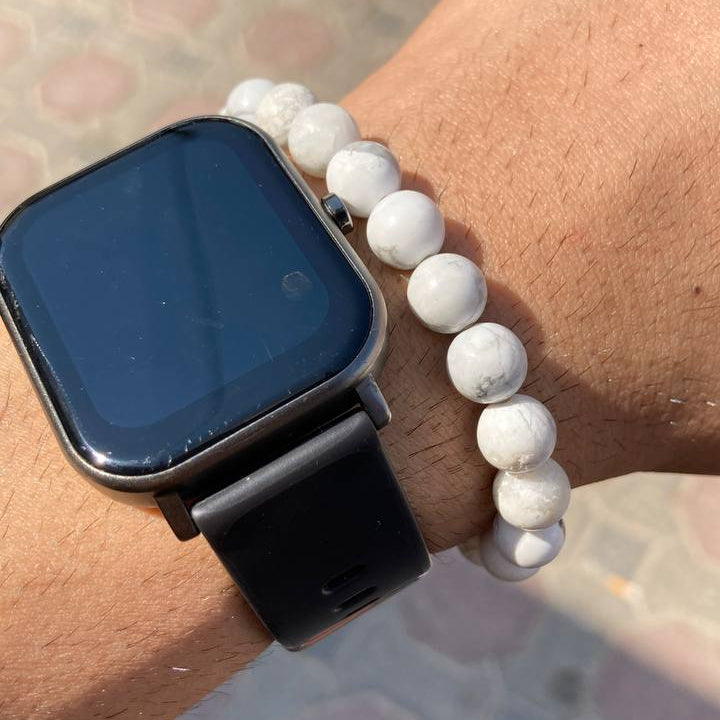 Howlite Beaded Elastic Bracelet