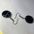 Soleimani Agate and steel earrings on a white background