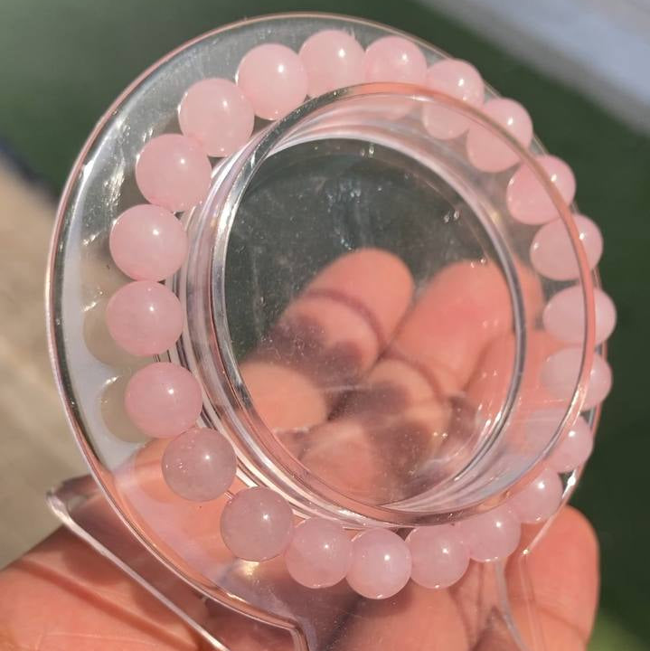 Rose Quartz Beaded Elastic Bracelet