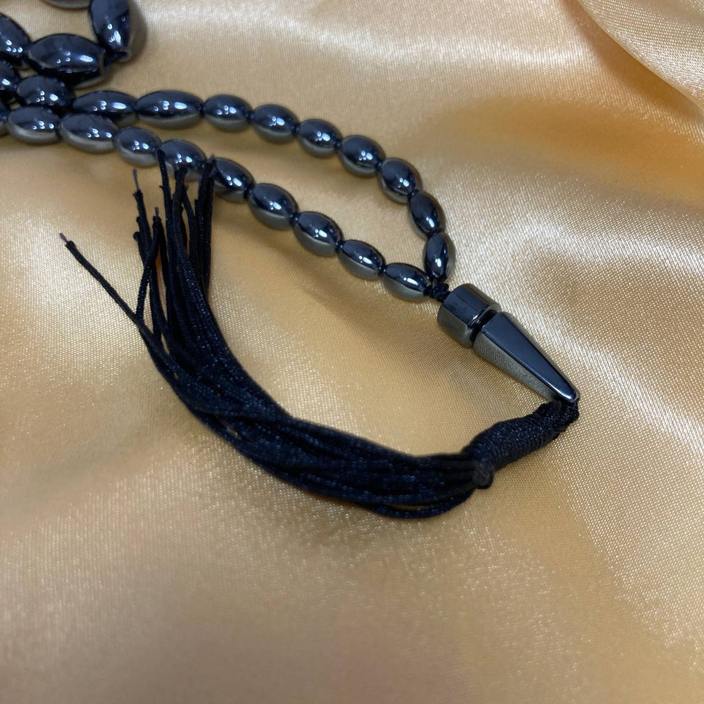 Hematite 33 Beads Rosary - Olive Cut