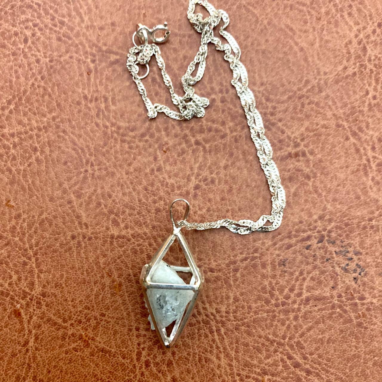 Aquamarine Raw Cage Pendant