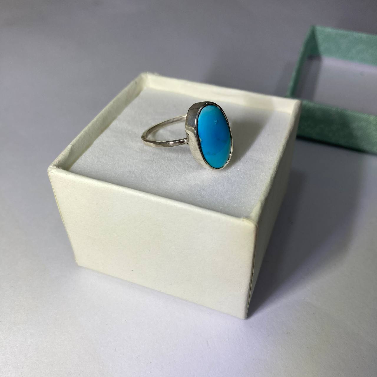 Neyshabur Turquoise Handmade Silver Ring 5ct