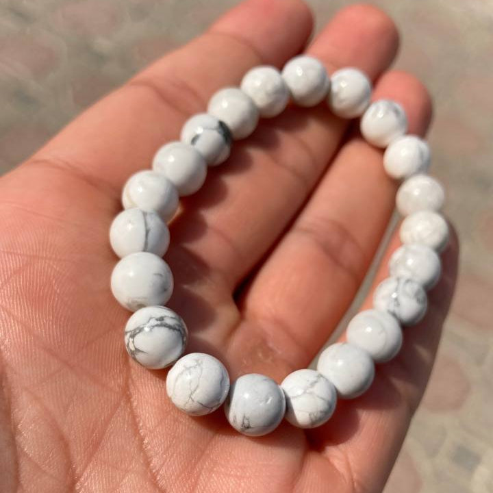 Howlite Beaded Elastic Bracelet
