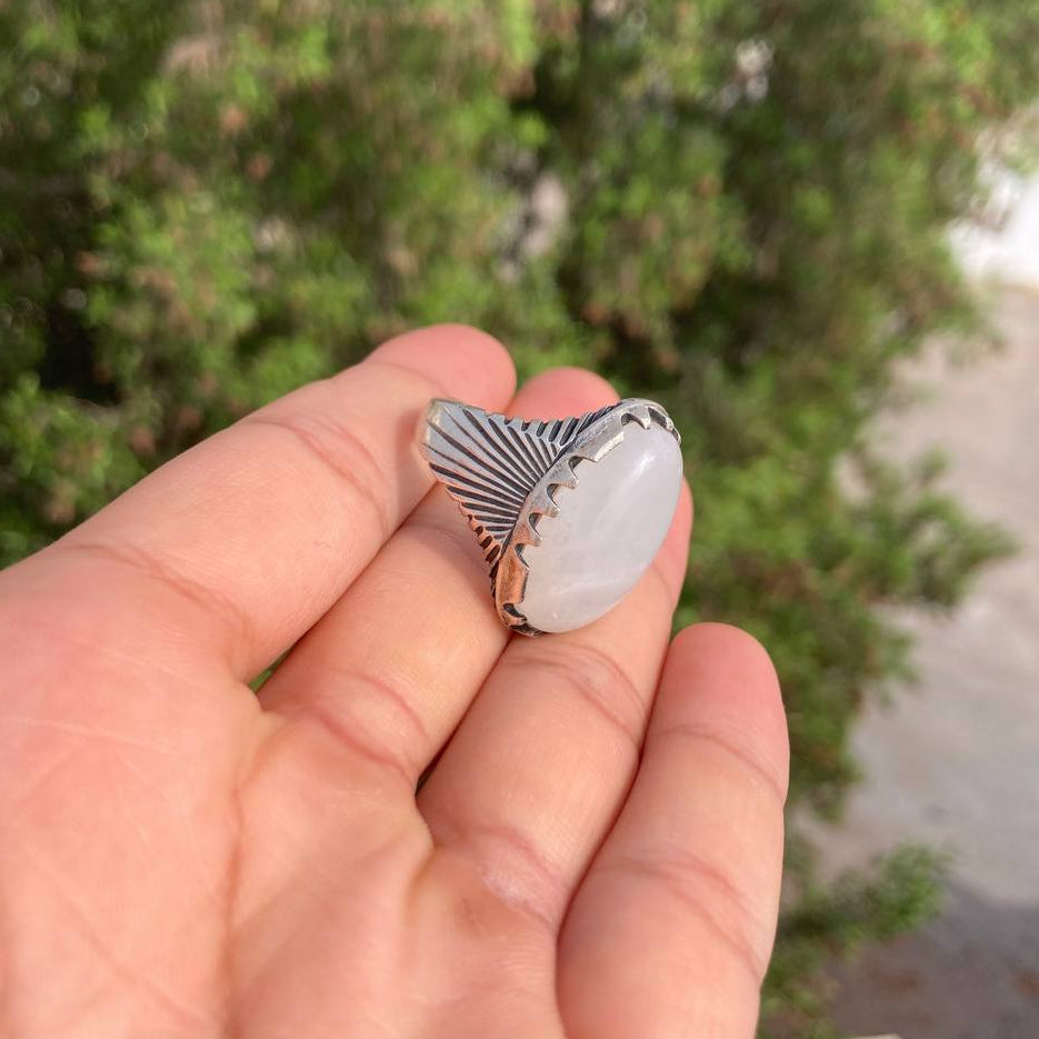 Moonstone Men's Silver Ring