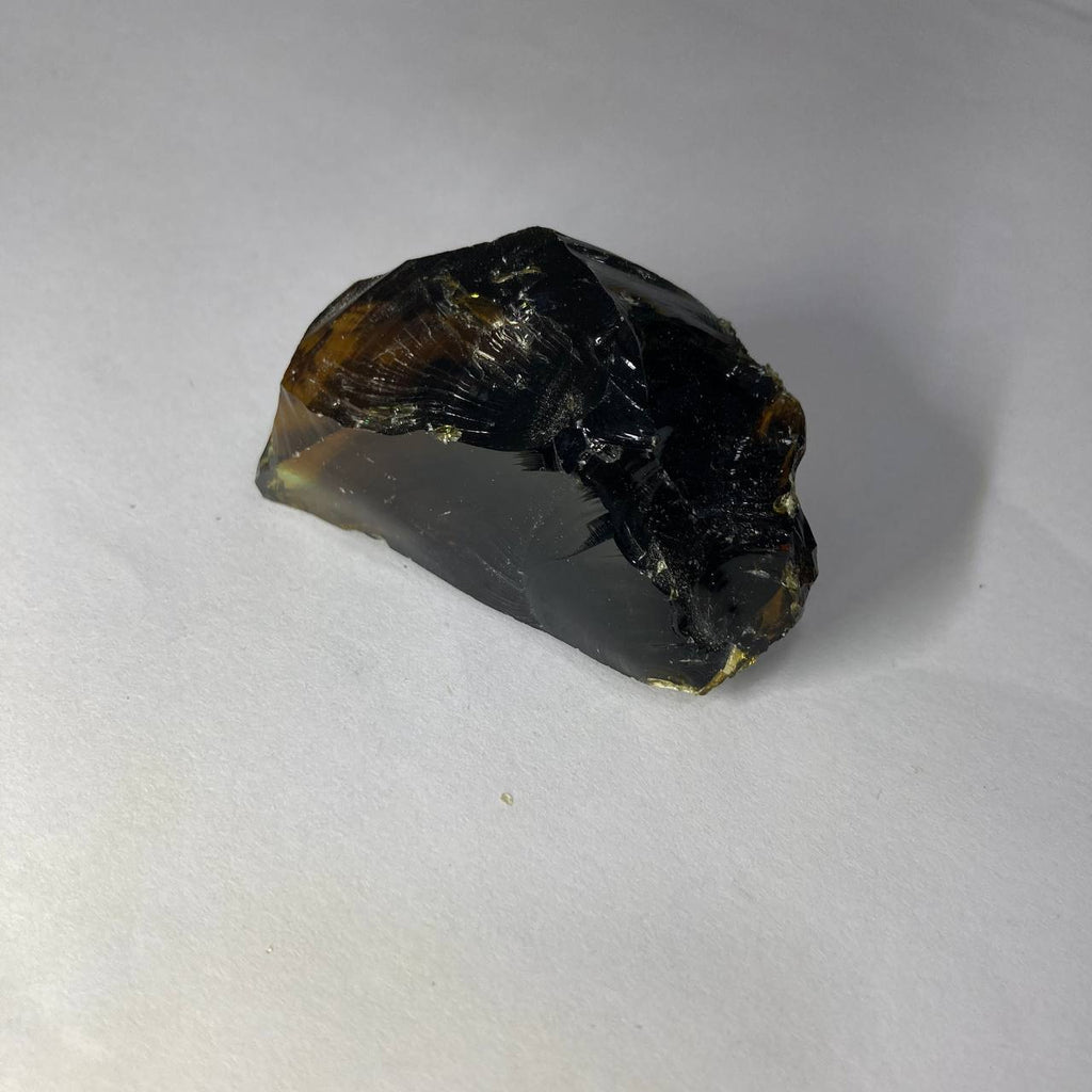 obsidian natural raw on a white background