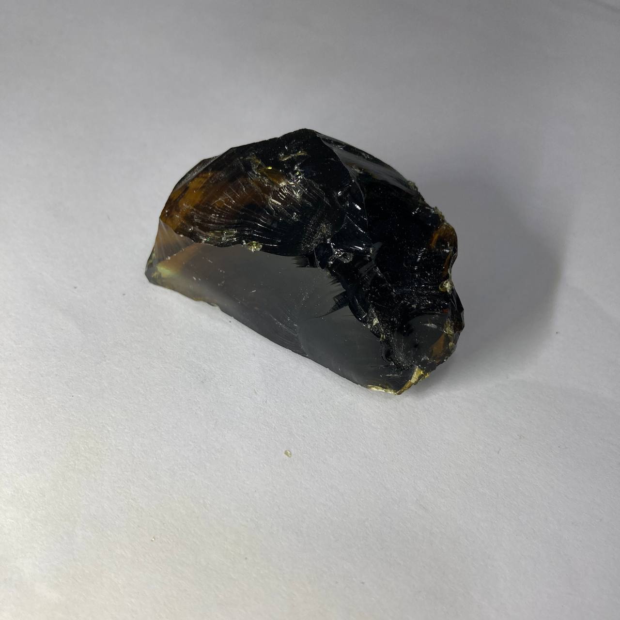 obsidian natural raw on a white background