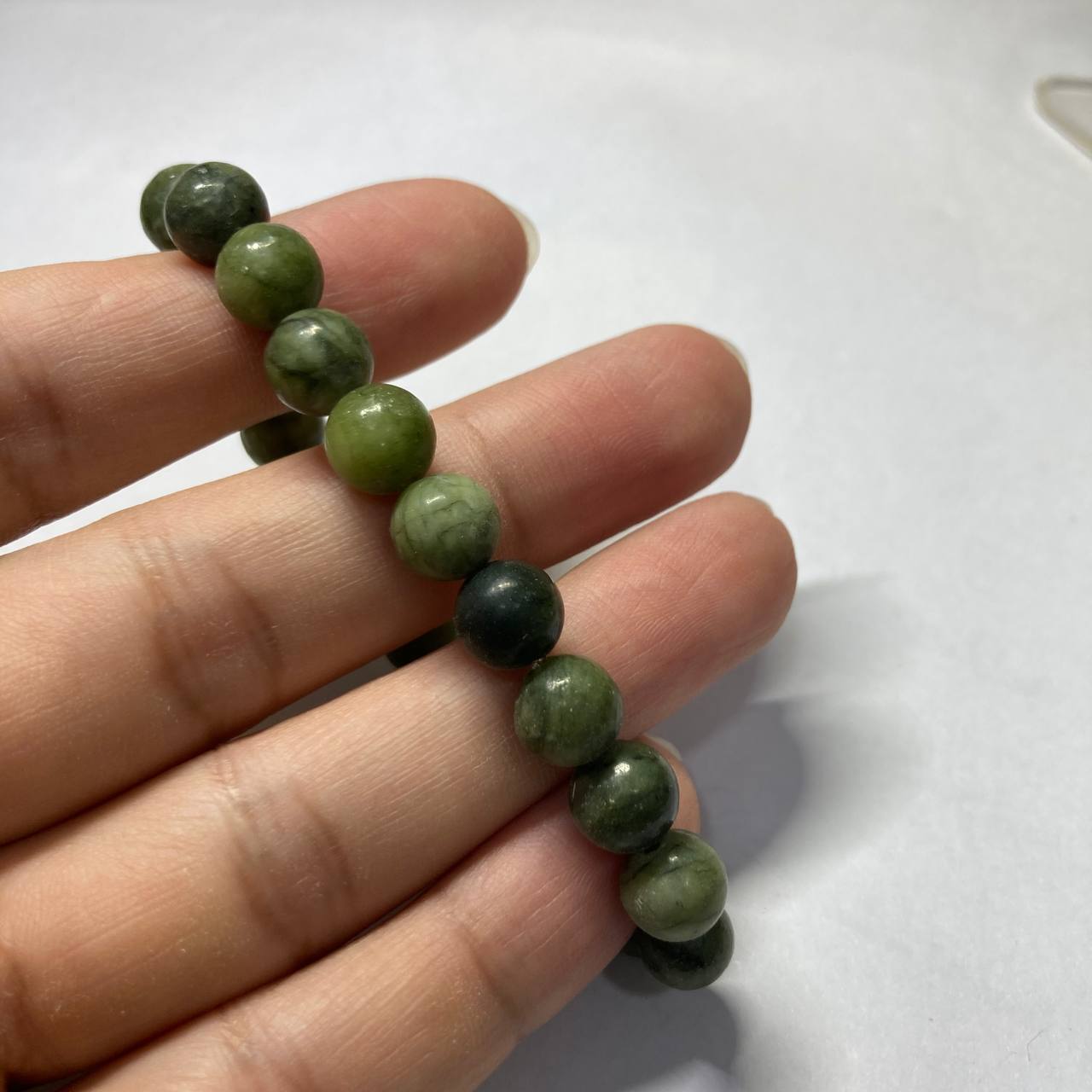 Green Jade Elastic Bracelet