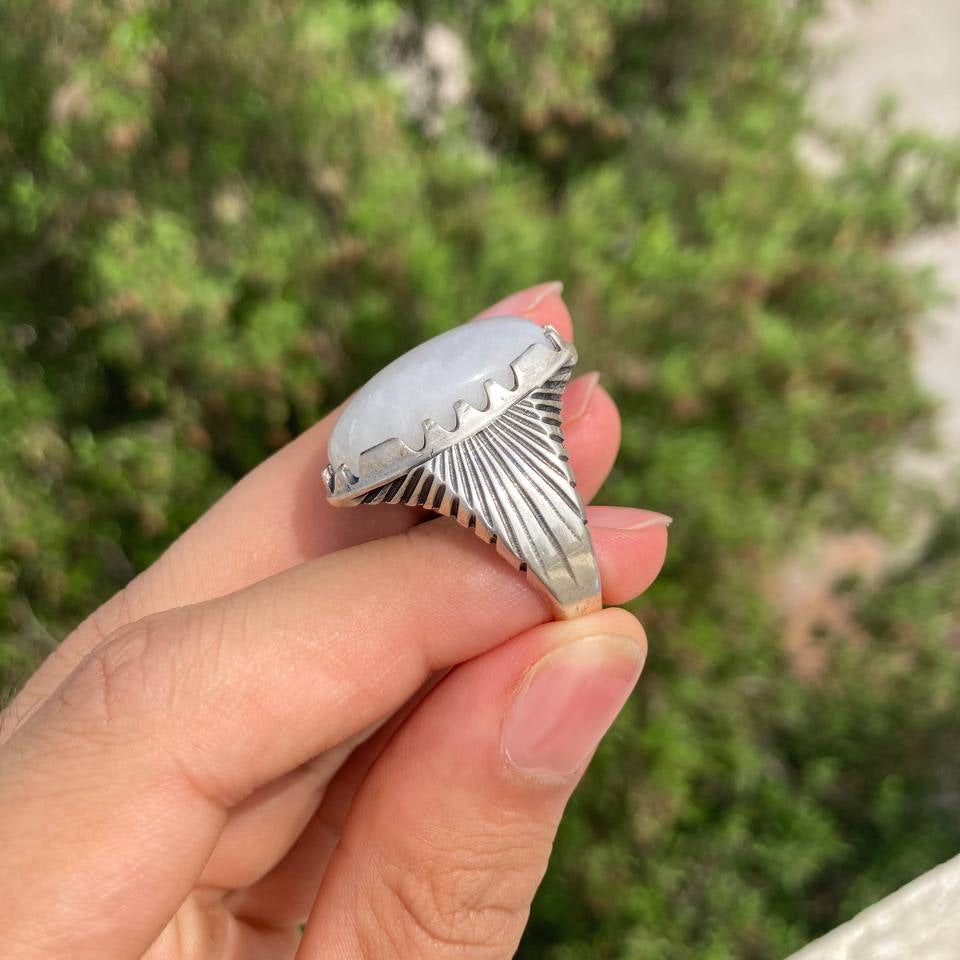 Moonstone Men's Silver Ring