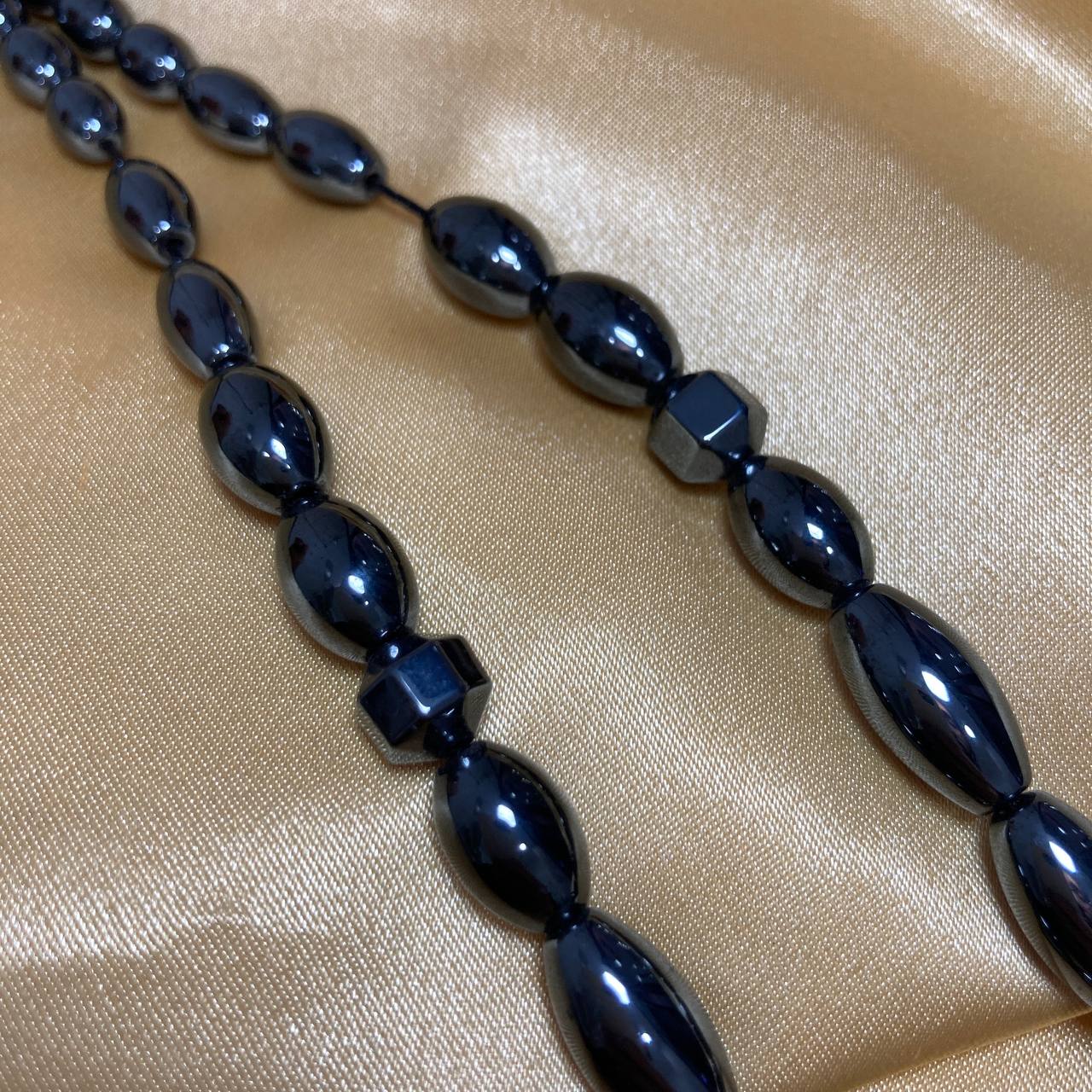 Hematite 33 Beads Rosary - Olive Cut