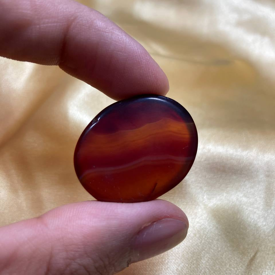 Red Agate Gem with Ayatul Kursi Dhikr Carving