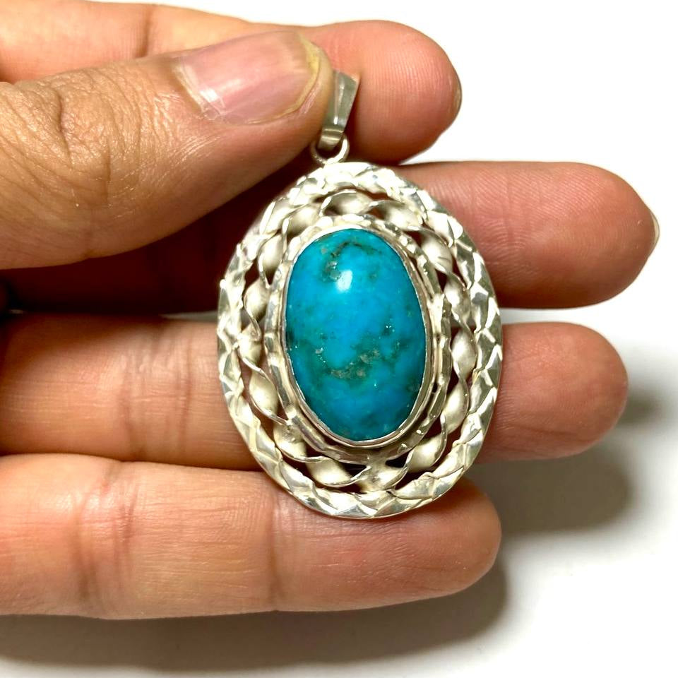 Iranian Turquoise Silver Pendant