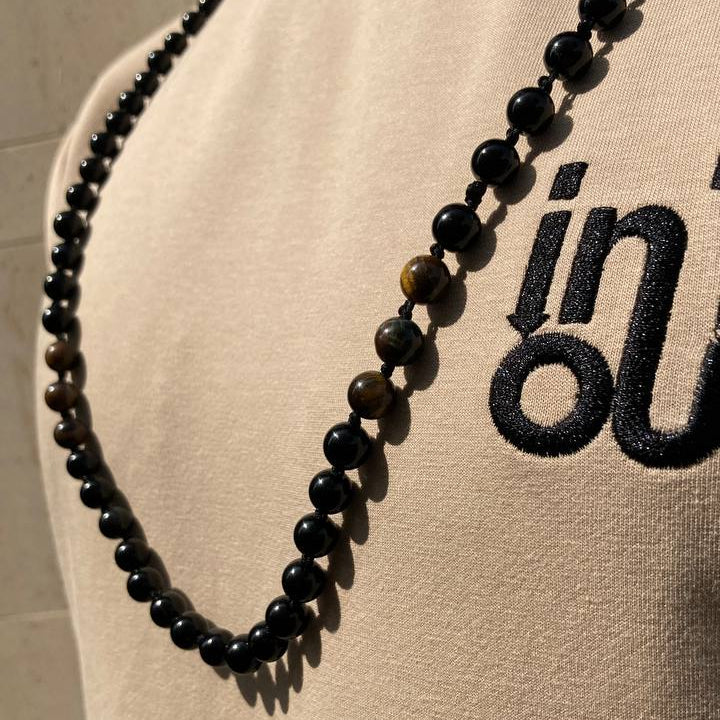 Men's Onyx + Tiger Eye Necklace