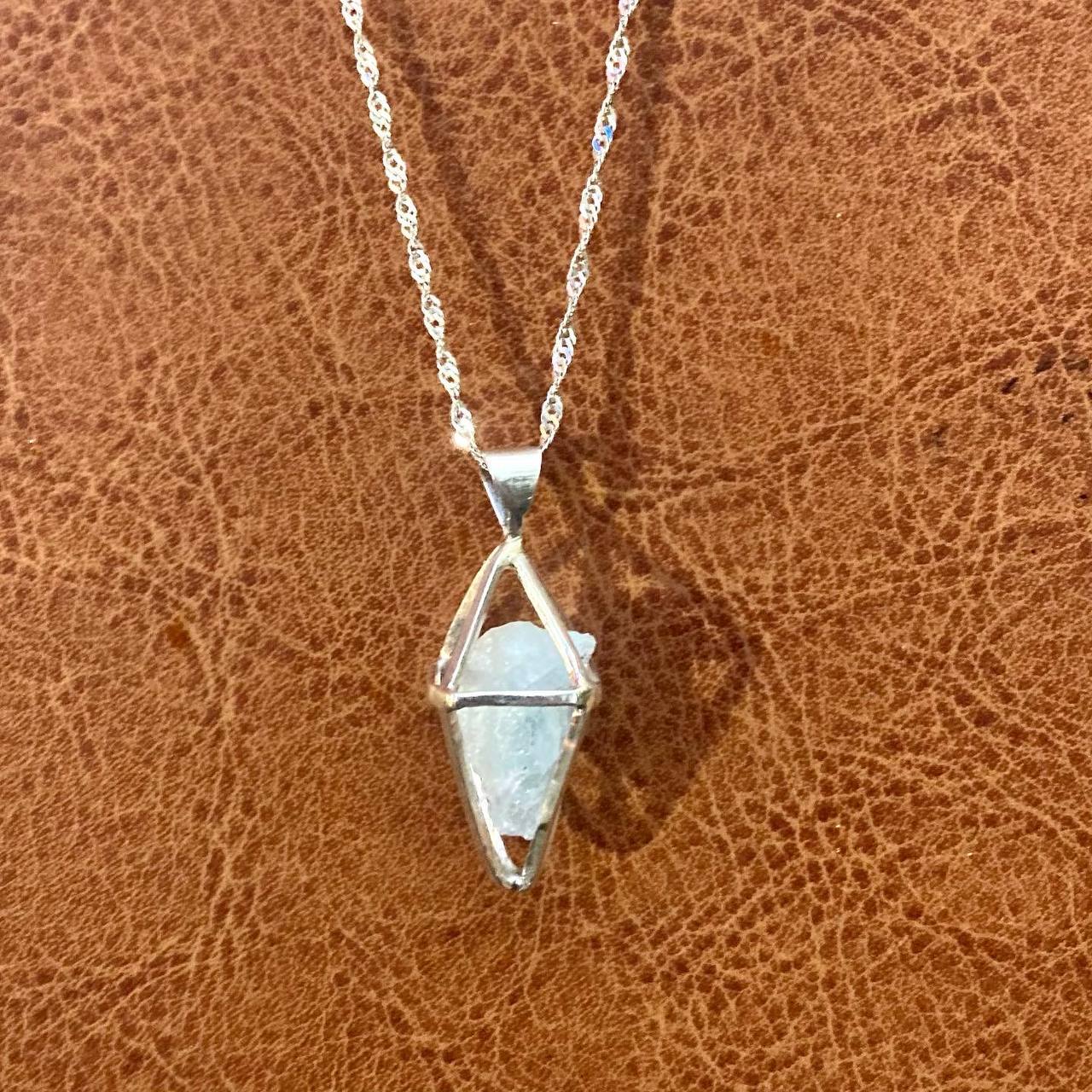 Aquamarine Raw Cage Pendant