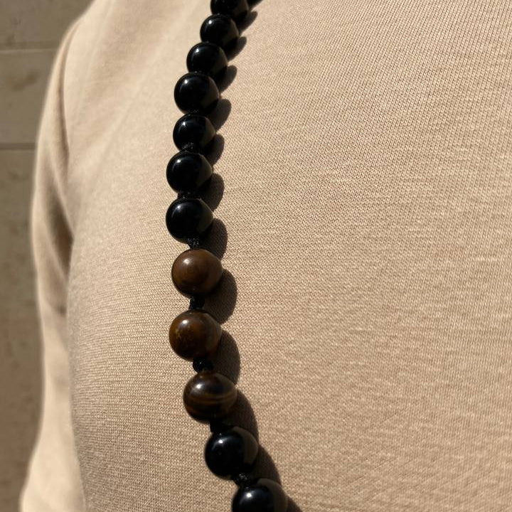 Men's Onyx + Tiger Eye Necklace