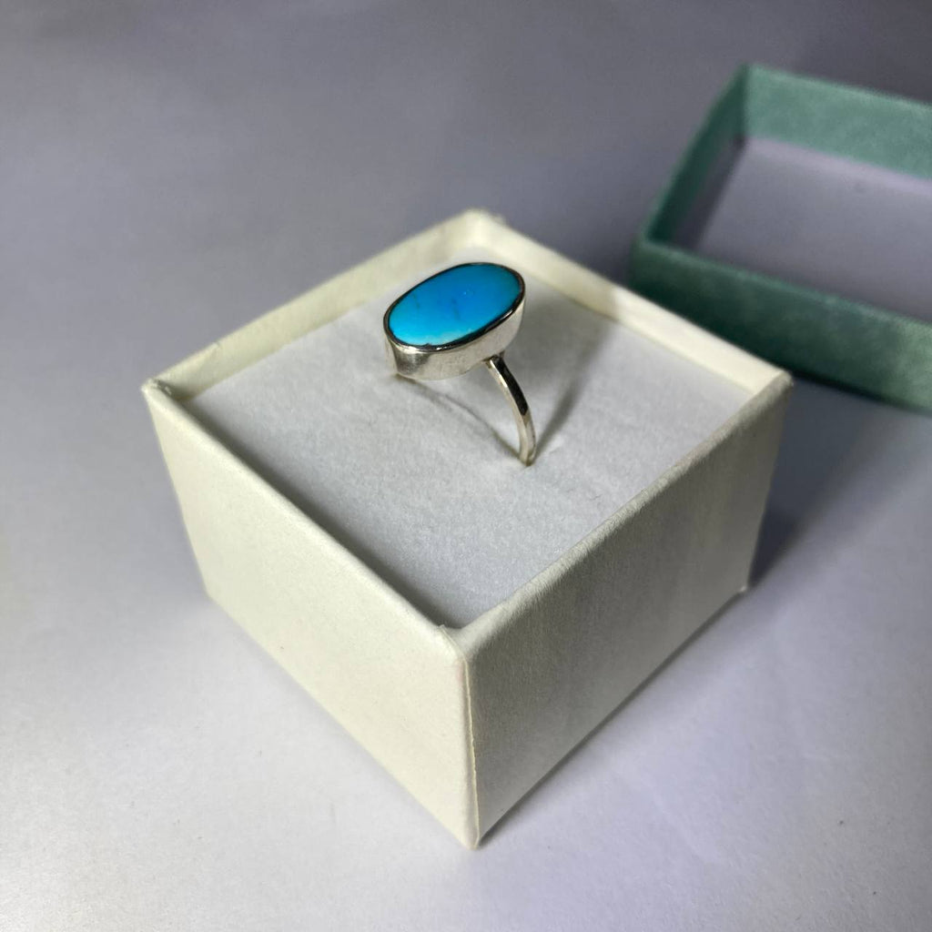 Neyshabur Turquoise Handmade Silver Ring 5ct