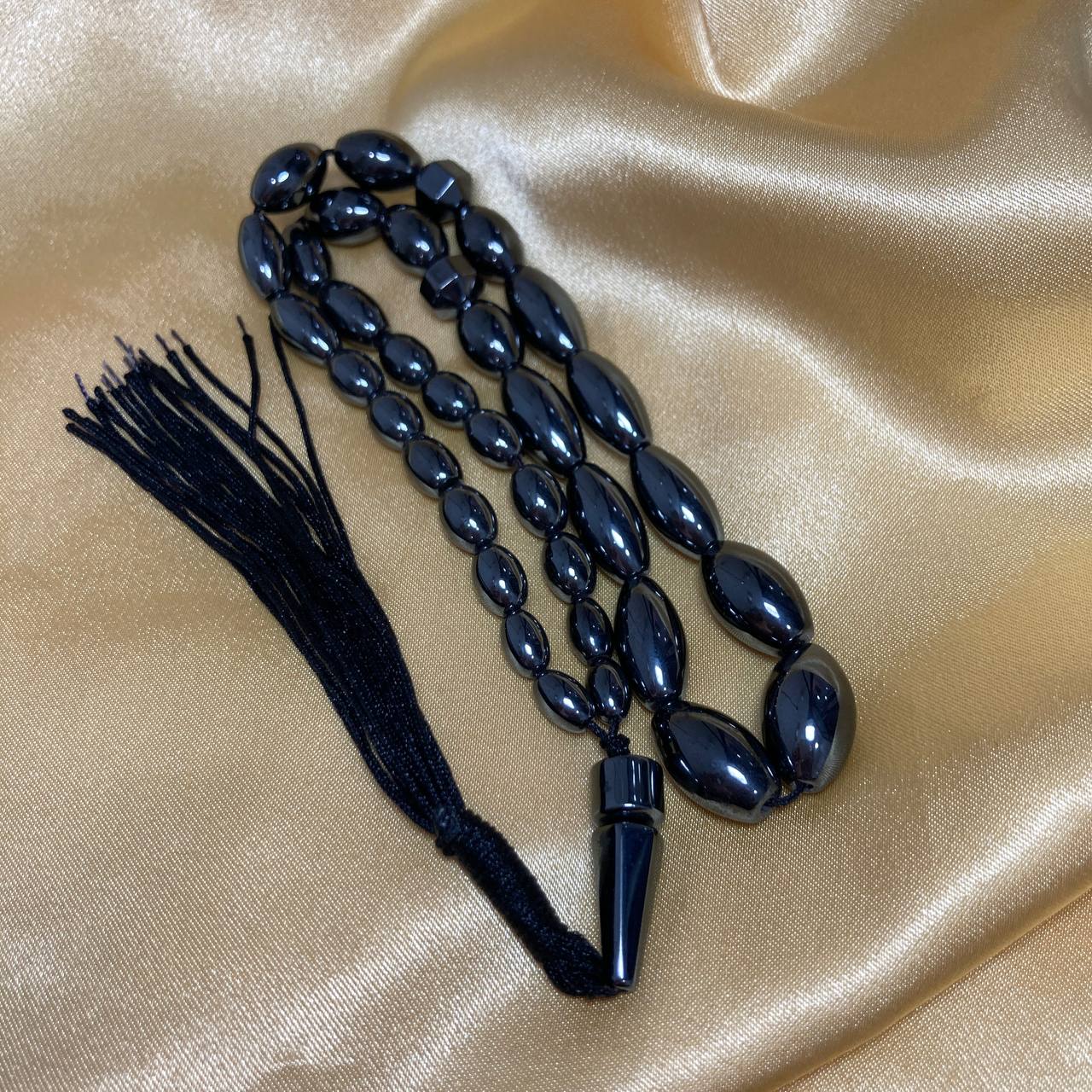 Hematite 33 Beads Rosary - Olive Cut