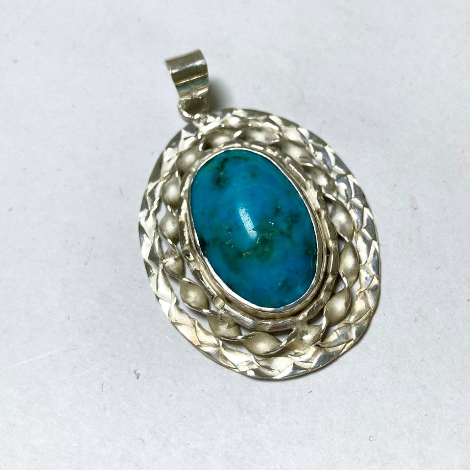 Iranian Turquoise Silver Pendant