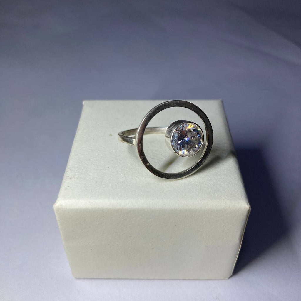 Moissanite Galaxy Design Handmade Silver Ring 3.6ct