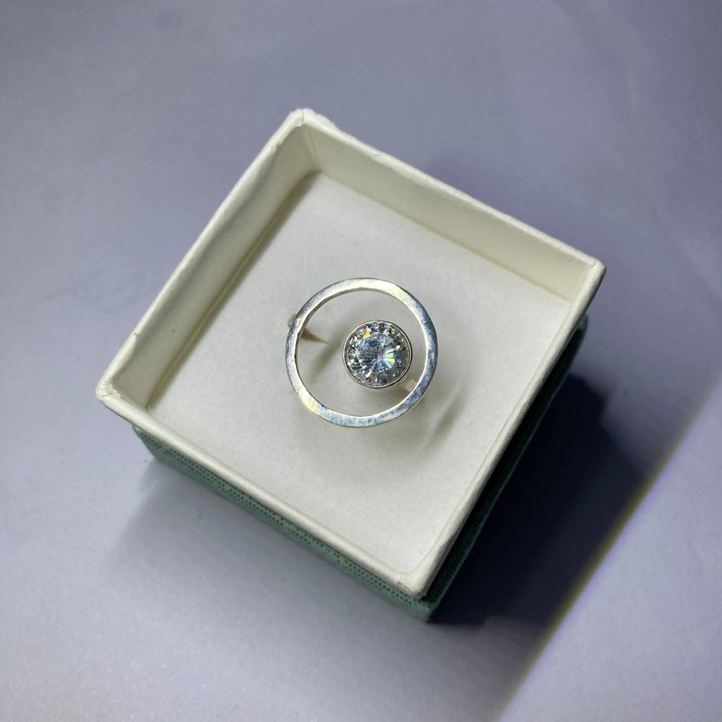 Moissanite Galaxy Design Handmade Silver Ring 3.6ct