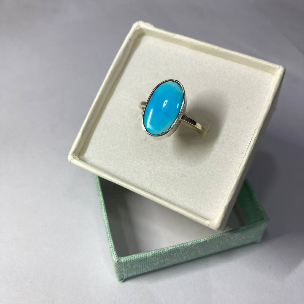 Neyshabur Turquoise Handmade Silver Ring 5ct