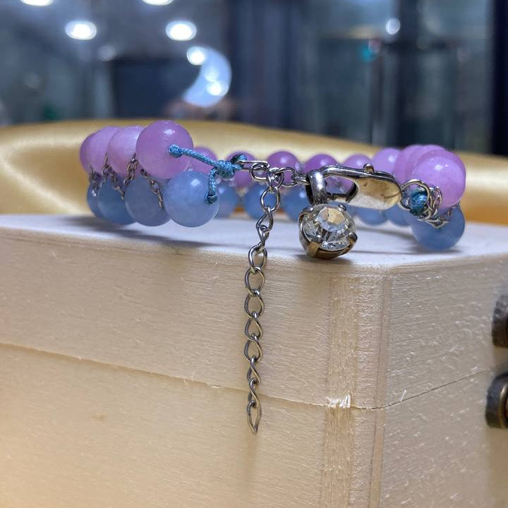 Aquamarine & Lavender Amethyst Double Row Bracelet