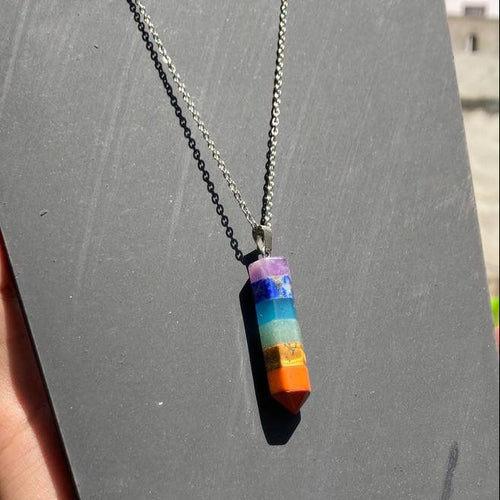 7 Chakras Crystal Pendant Necklace