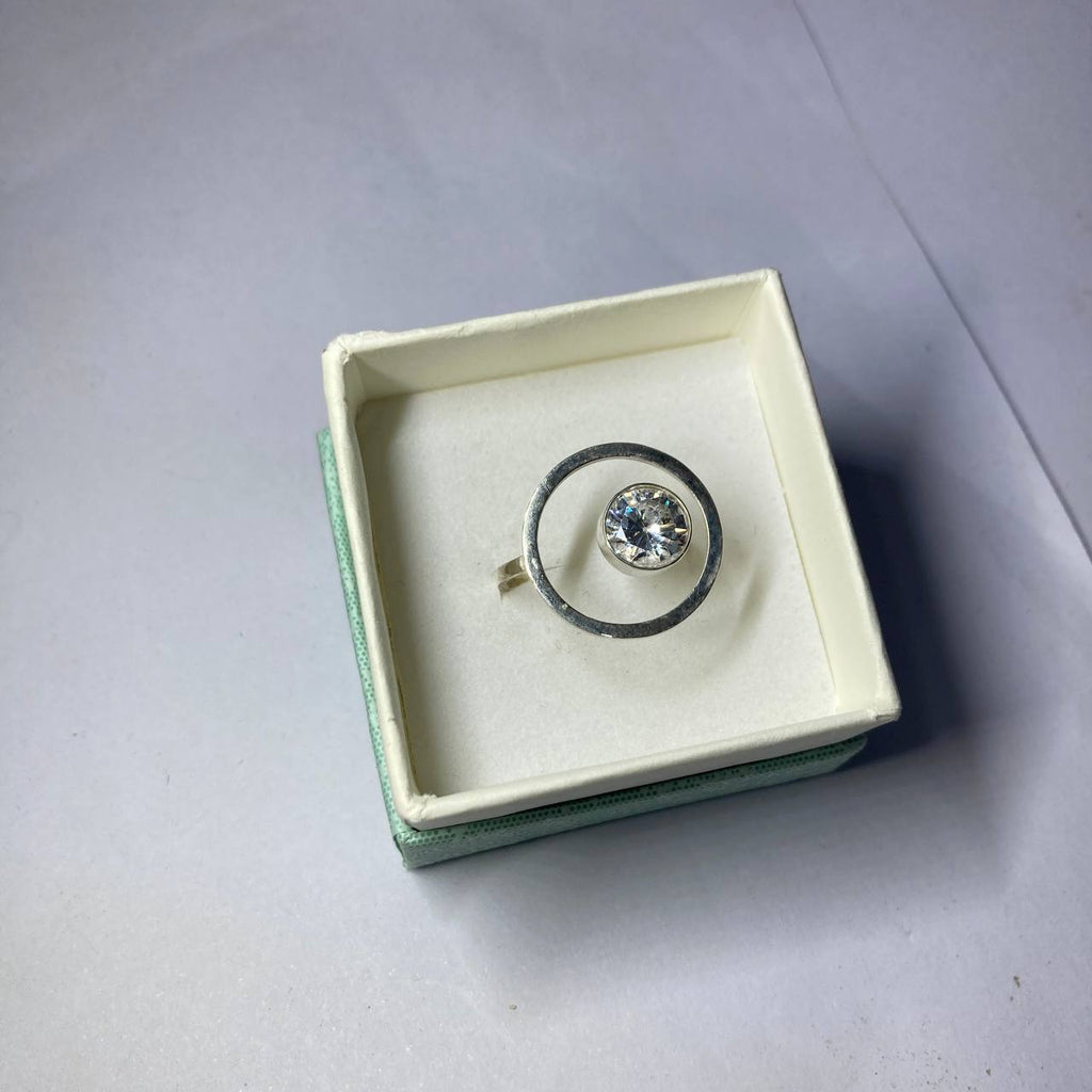 Moissanite Galaxy Design Handmade Silver Ring 3.6ct