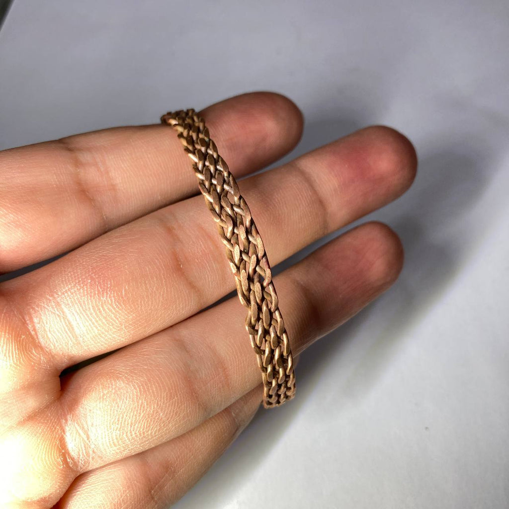 Handmade Woven Copper Bracelet - Rolex-Band Style