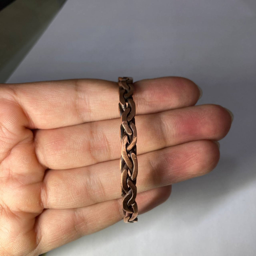 Handmade Woven Copper Bracelet - 1 String Wave Style
