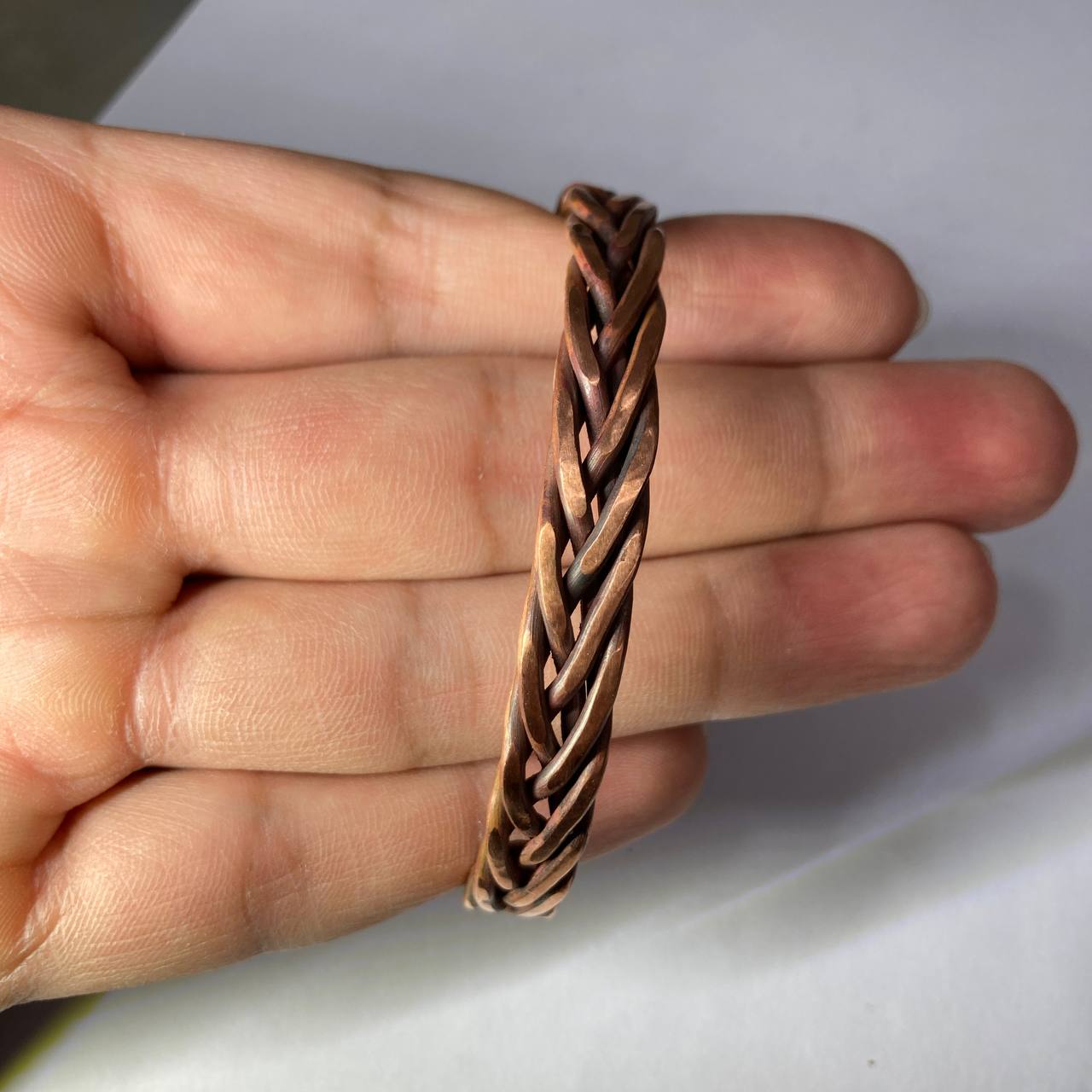 Handmade Woven Copper Bracelet - 1 String Wheat Texture Style