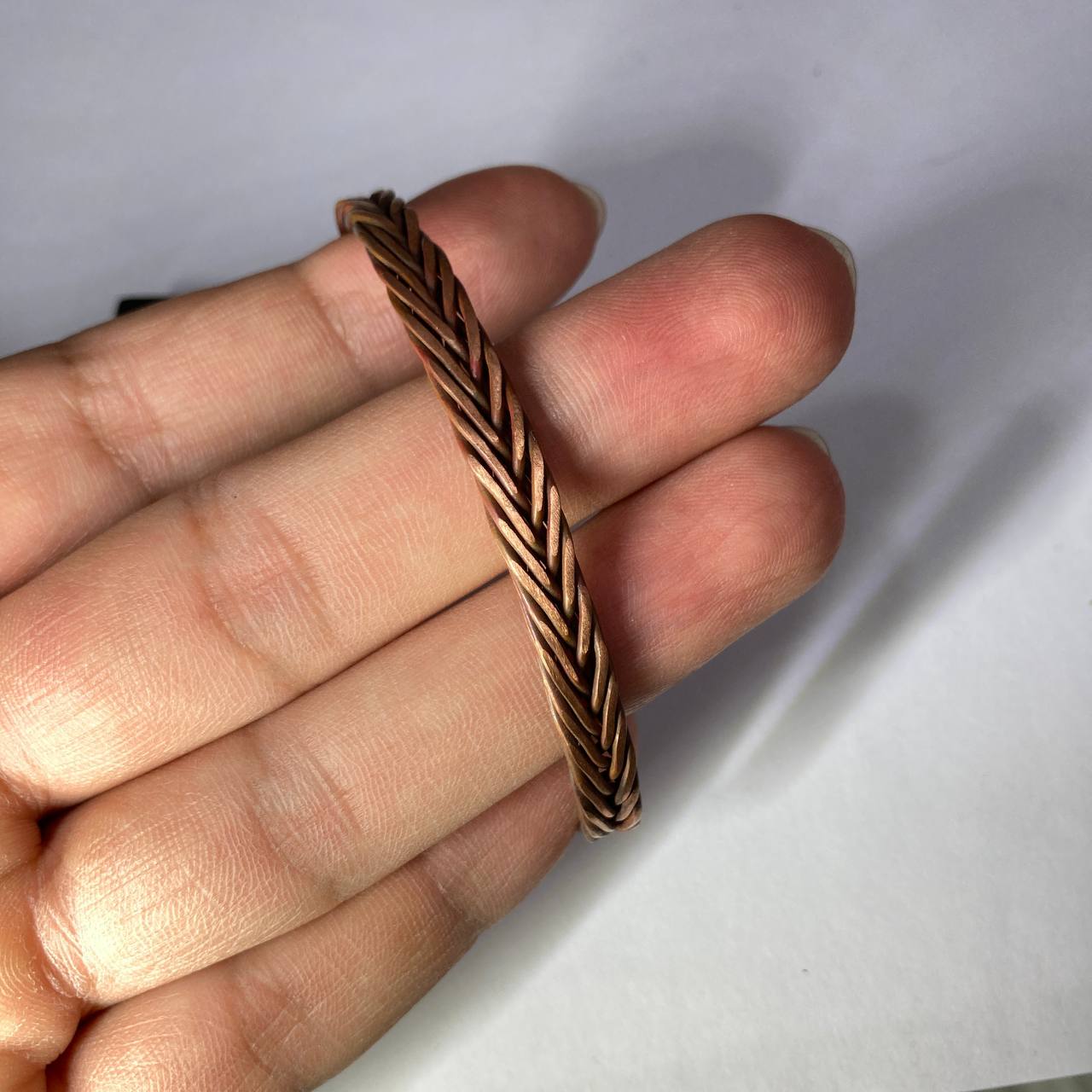 Handmade Woven Copper Bracelet - 1 String Wheat Texture Style